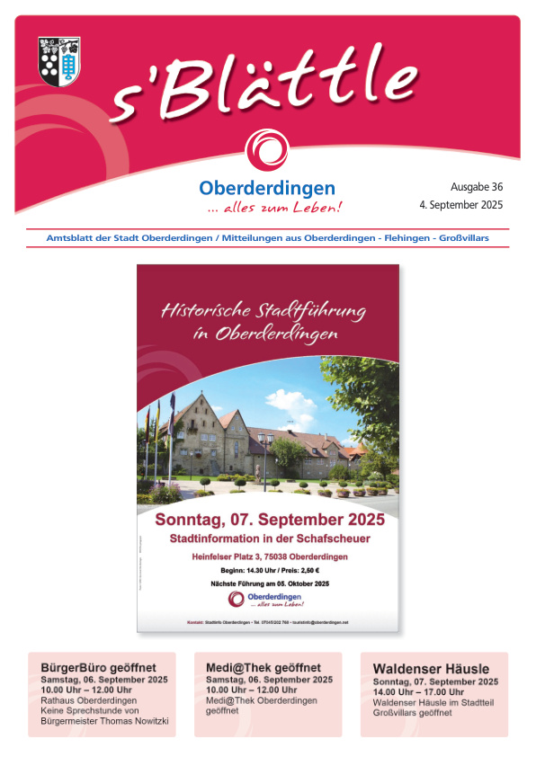 Mehr über den Artikel erfahren Oberderdingen KW 36