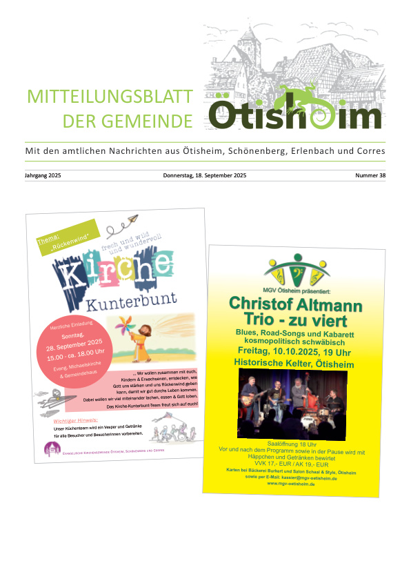 Mehr über den Artikel erfahren Ötisheim KW 38