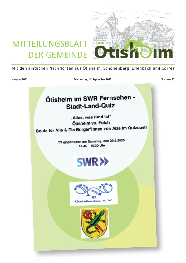 Mehr über den Artikel erfahren Ötisheim KW 37