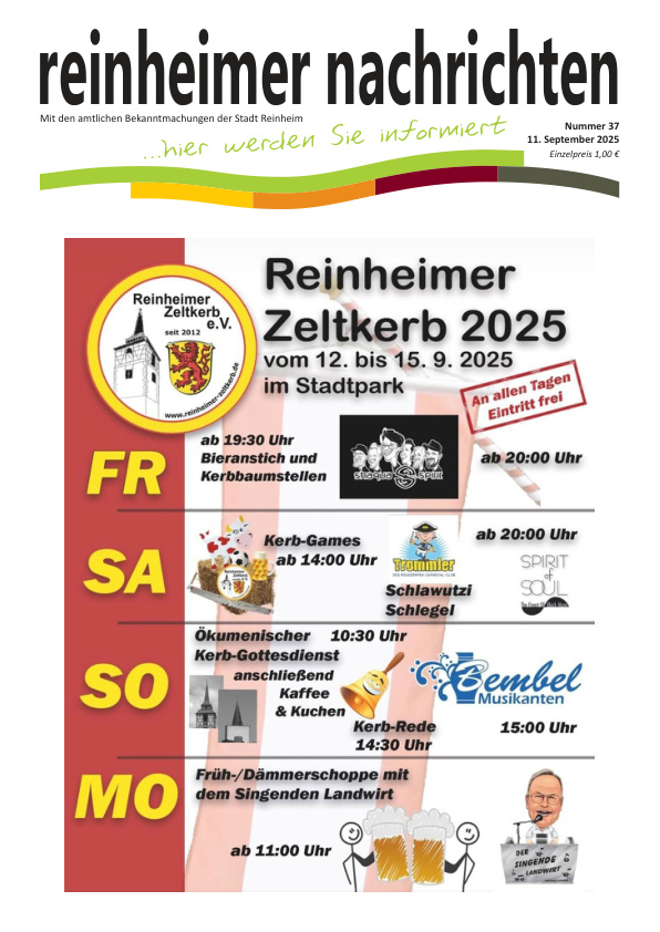 Mehr über den Artikel erfahren Reinheim KW 37
