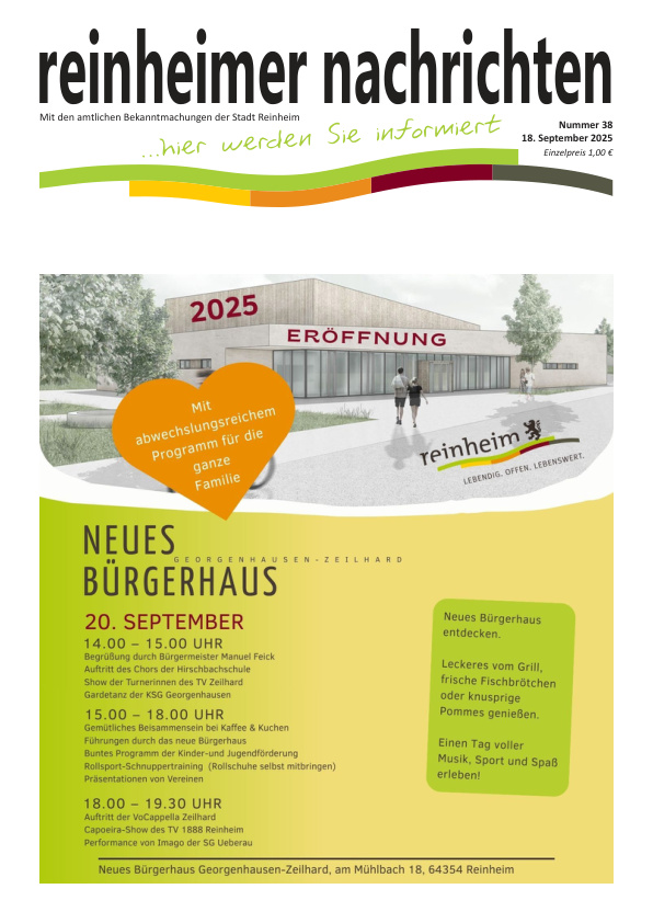 Mehr über den Artikel erfahren Reinheim KW 38