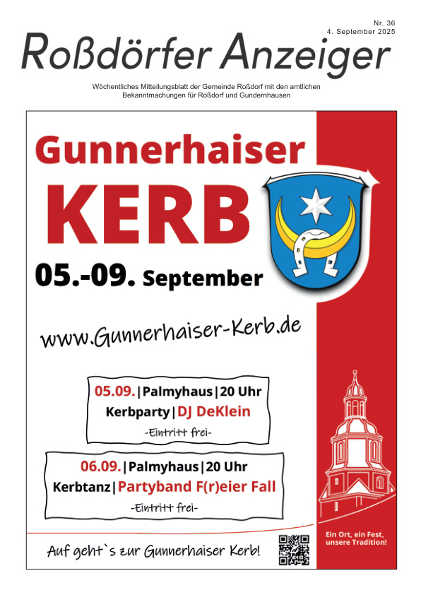 Mehr über den Artikel erfahren Roßdorf KW 36