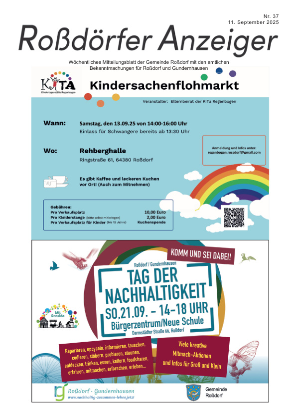 Mehr über den Artikel erfahren Roßdorf KW 37