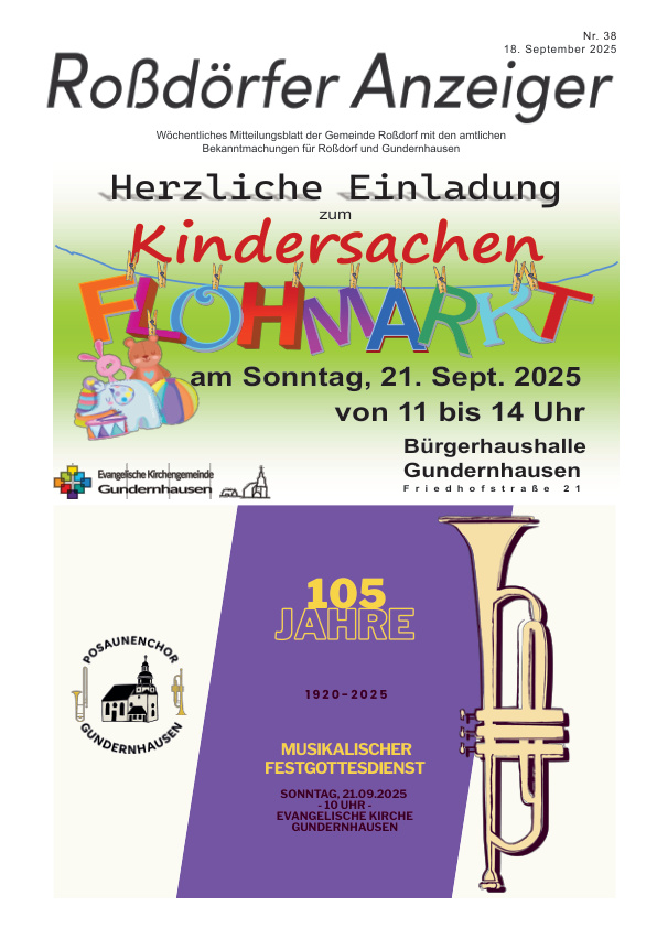 Mehr über den Artikel erfahren Roßdorf KW 38