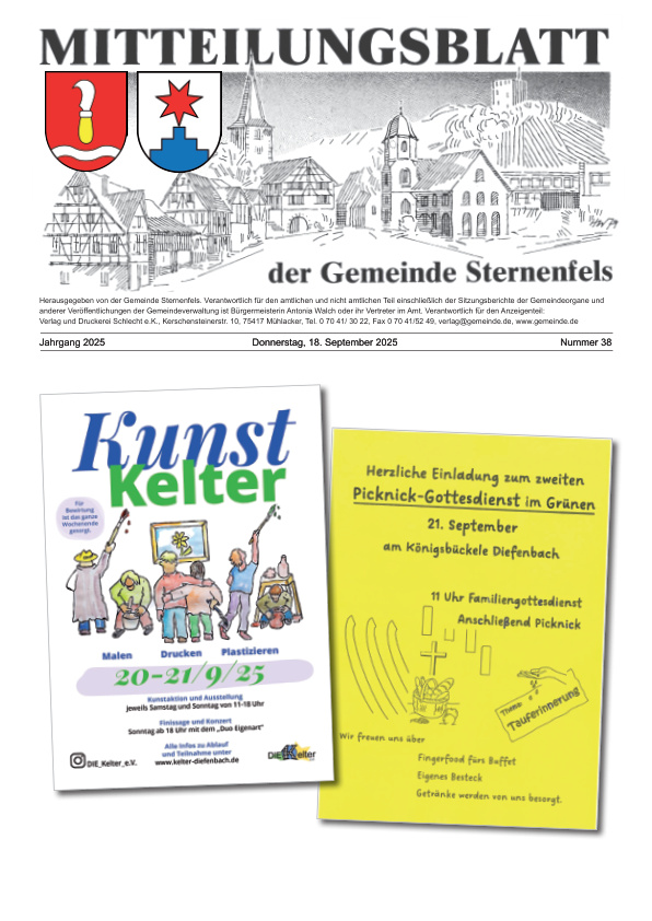 Mehr über den Artikel erfahren Sternenfels KW 38