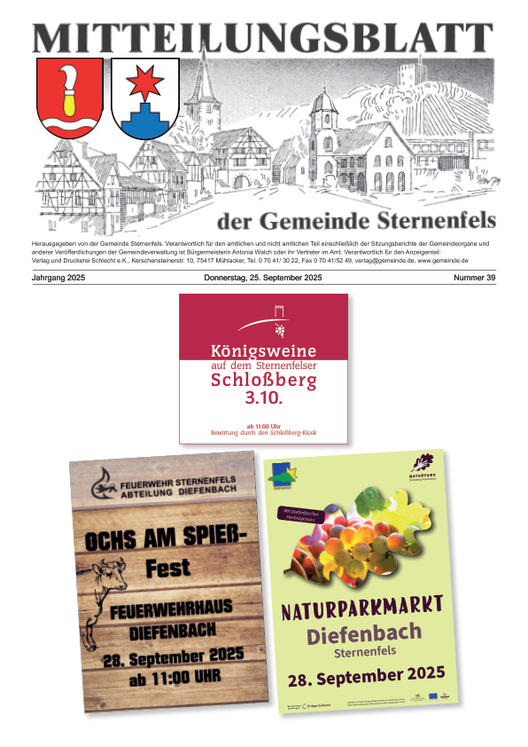 Mehr über den Artikel erfahren Sternenfels KW 39