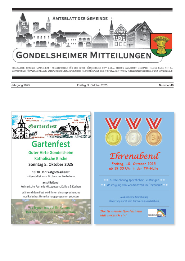 Mehr über den Artikel erfahren Gondelsheim KW 40