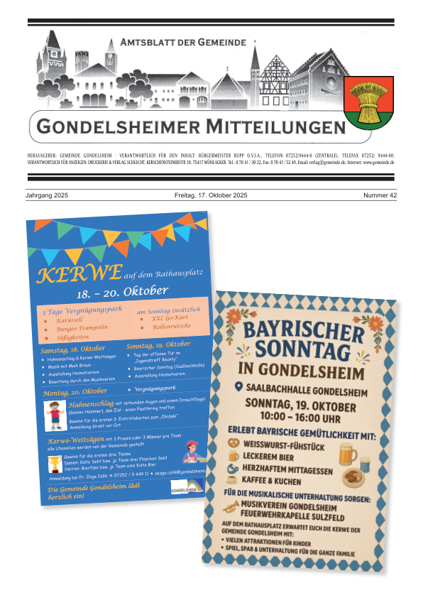 Mehr über den Artikel erfahren Gondelsheim KW 42
