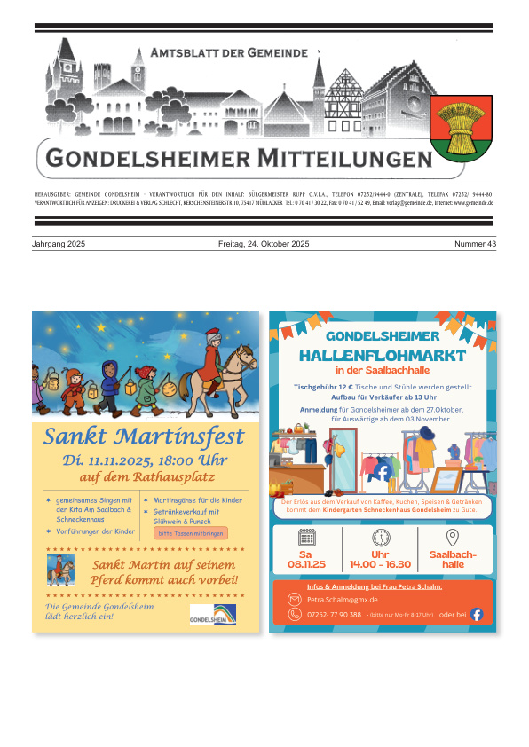 Mehr über den Artikel erfahren Gondelsheim KW 43