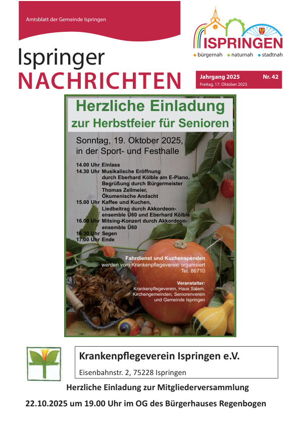 Mehr über den Artikel erfahren Ispringen KW 42