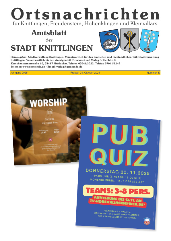Mehr über den Artikel erfahren Knittlingen KW 43