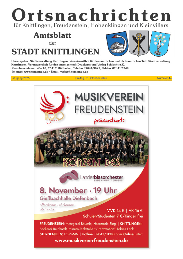 Mehr über den Artikel erfahren Knittlingen KW 44