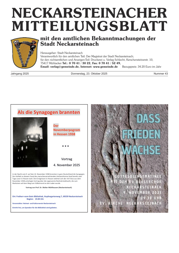 Mehr über den Artikel erfahren Neckarsteinach KW 43