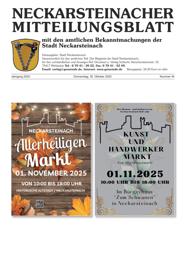 Mehr über den Artikel erfahren Neckarsteinach KW 44