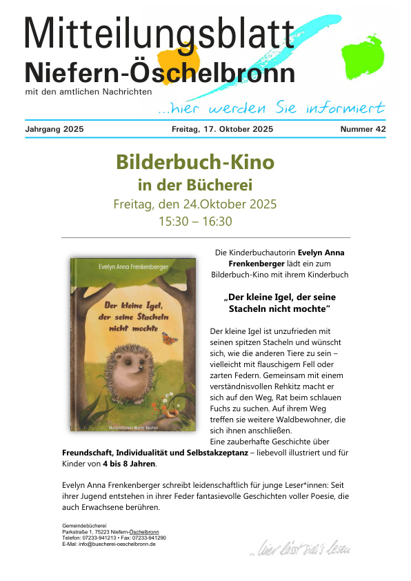 Mehr über den Artikel erfahren Niefern-Öschelbronn KW 42