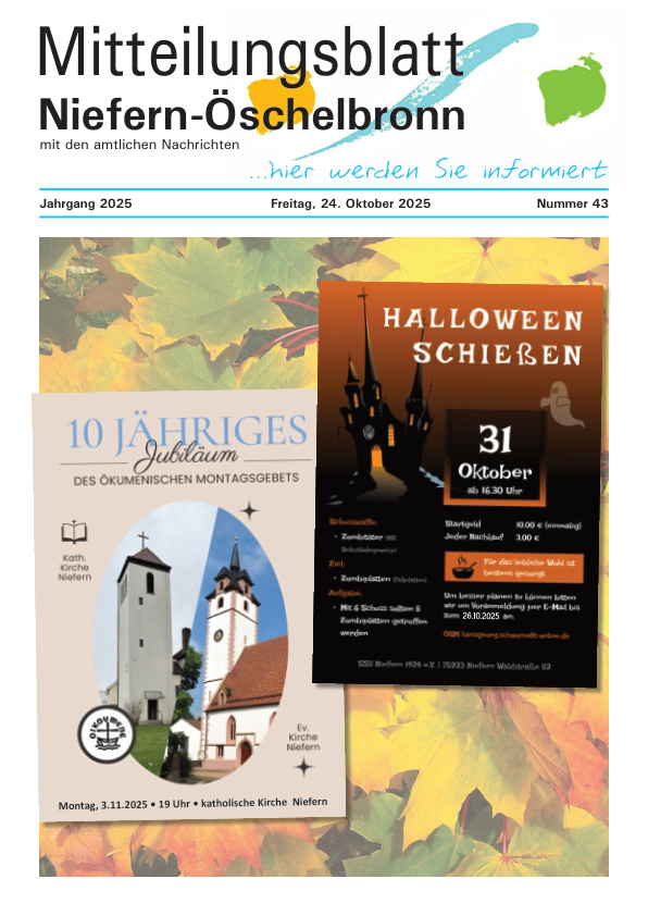 Mehr über den Artikel erfahren Niefern-Öschelbronn KW 43