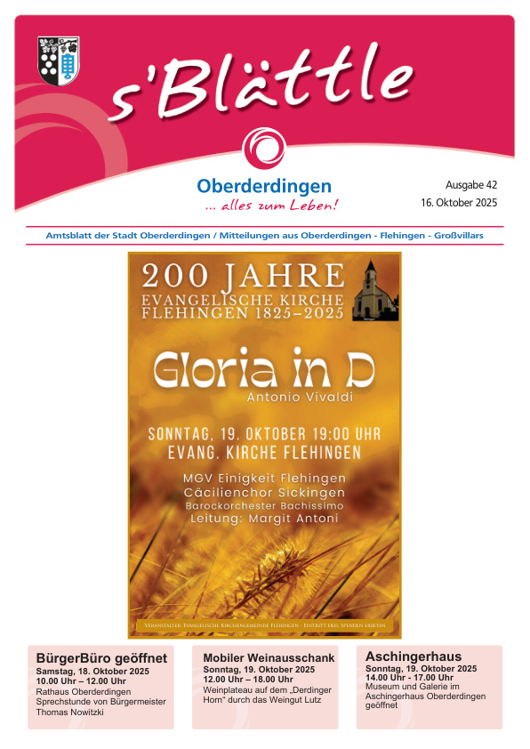 Mehr über den Artikel erfahren Oberderdingen KW 42