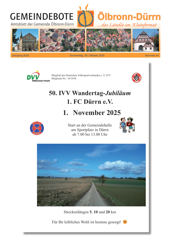 Mehr über den Artikel erfahren Ölbronn-Dürrn KW 44