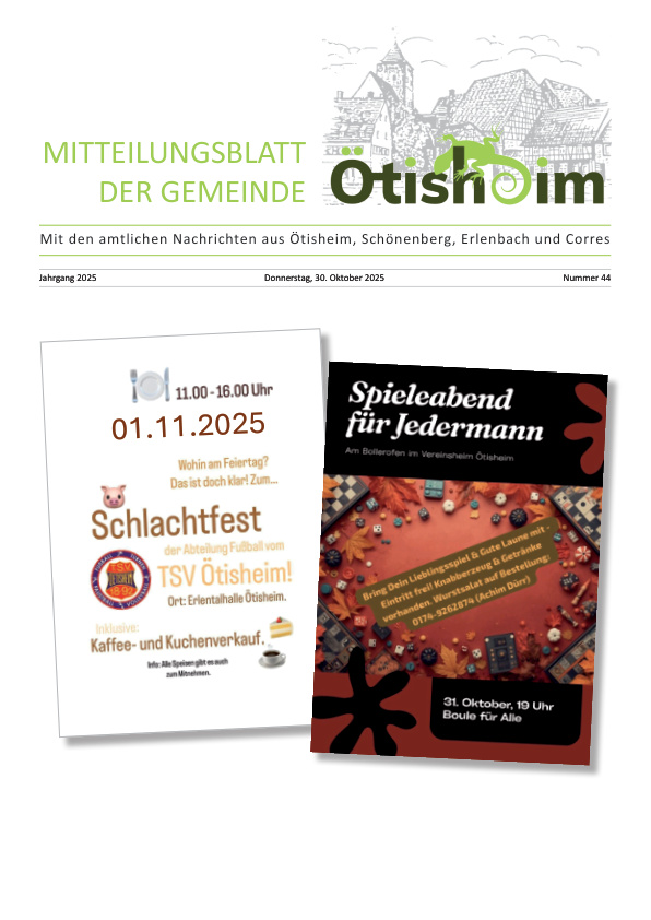Mehr über den Artikel erfahren Ötisheim KW 44