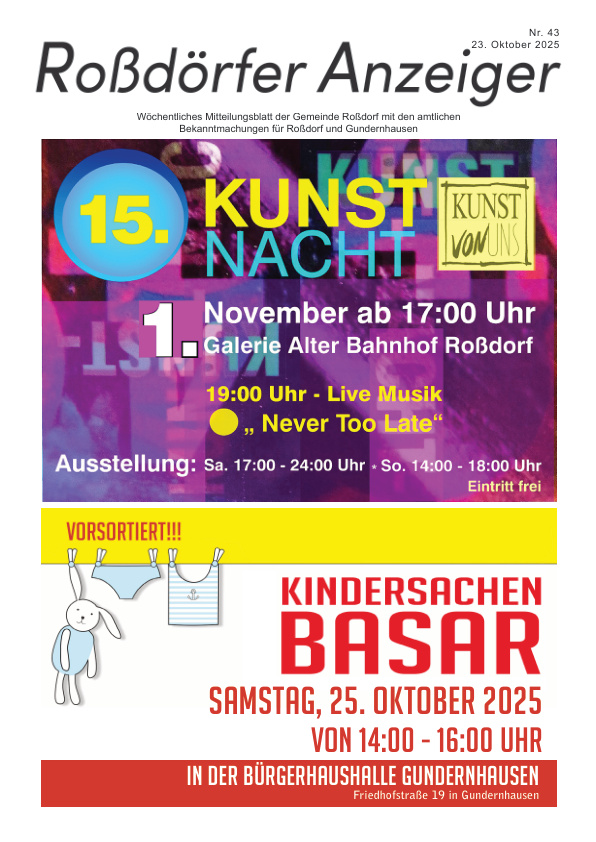 Mehr über den Artikel erfahren Roßdorf KW 43