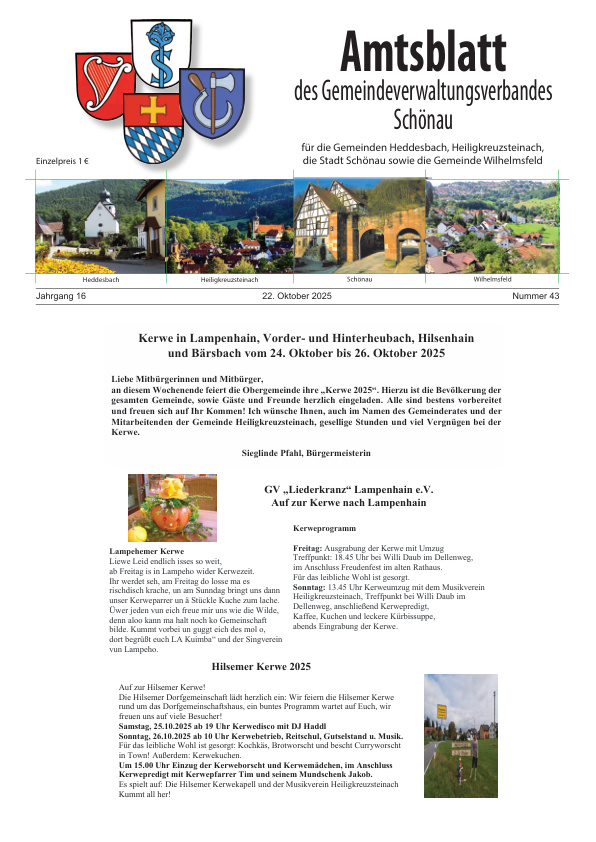 Mehr über den Artikel erfahren GVV Schönau KW 43