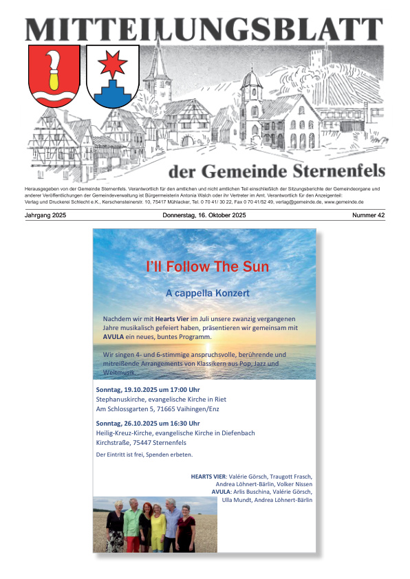 Mehr über den Artikel erfahren Sternenfels KW 42