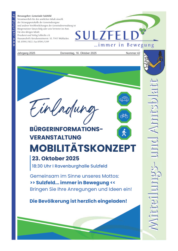 Mehr über den Artikel erfahren Sulzfeld KW 42
