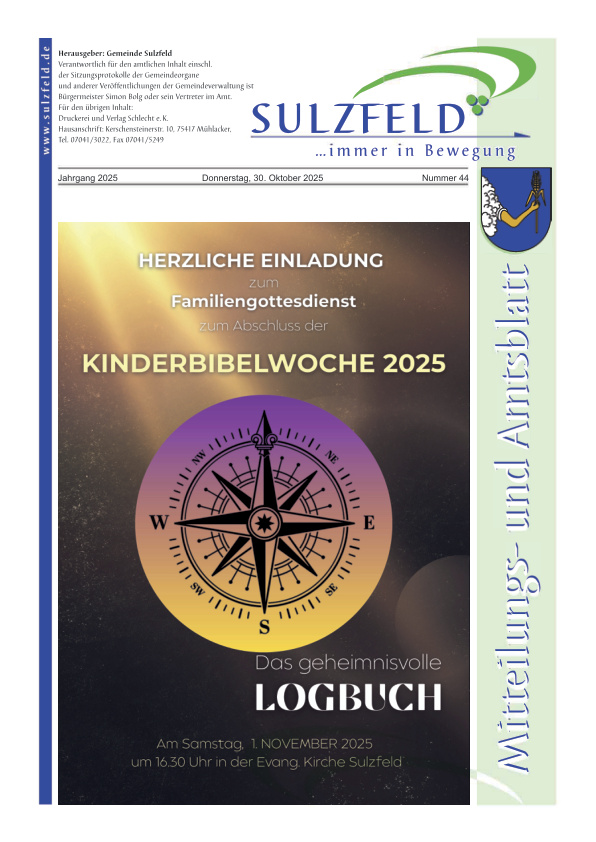 Mehr über den Artikel erfahren Sulzfeld KW 44