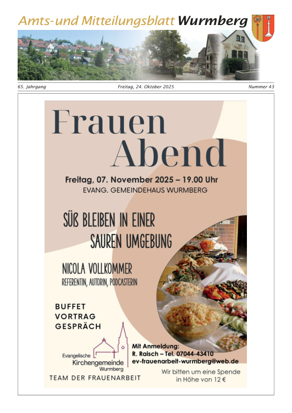 Mehr über den Artikel erfahren Wurmberg KW 43