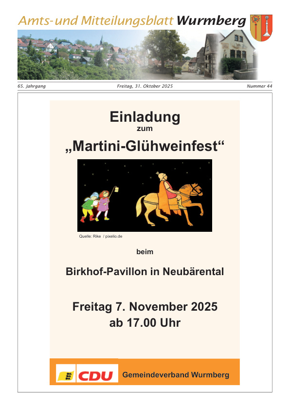 Mehr über den Artikel erfahren Wurmberg KW 44